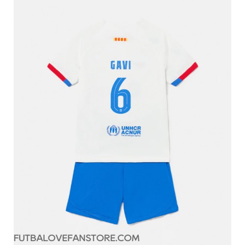 Barcelona Paez Gavi #6 Vonkajší Detský futbalový dres 2023-24 Krátky Rukáv (+ trenírky)